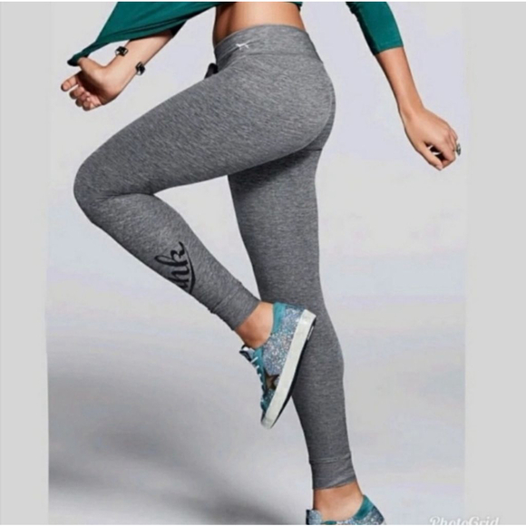 PINK by Victoria's Secret Pants - Victoria's Secret PINK Small Heather Grey Cozy Campus Yoga Leggings